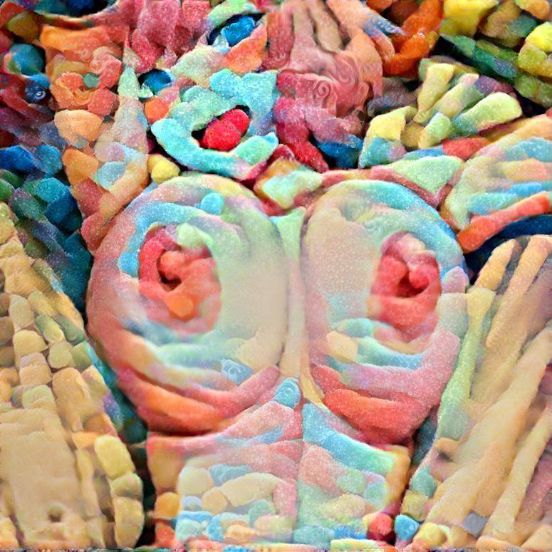 ai-generated ai_generated breasts female gummy_worm large_breasts looking_at_viewer nipples non-web_source nude original solo stable_diffusion