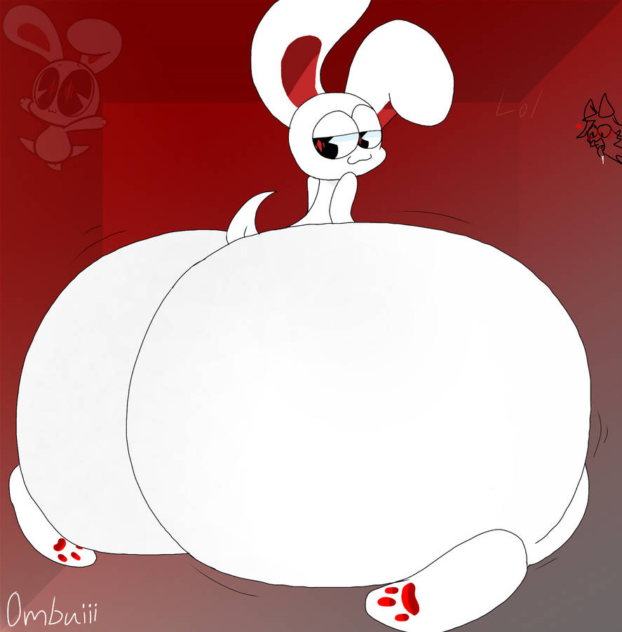 :3 ass big_ass big_booty bubble_butt bunny_tail chikn_nuggit iscream_(chikn_nuggit) ombuiii rabbit rabbit_ears simple_background tail