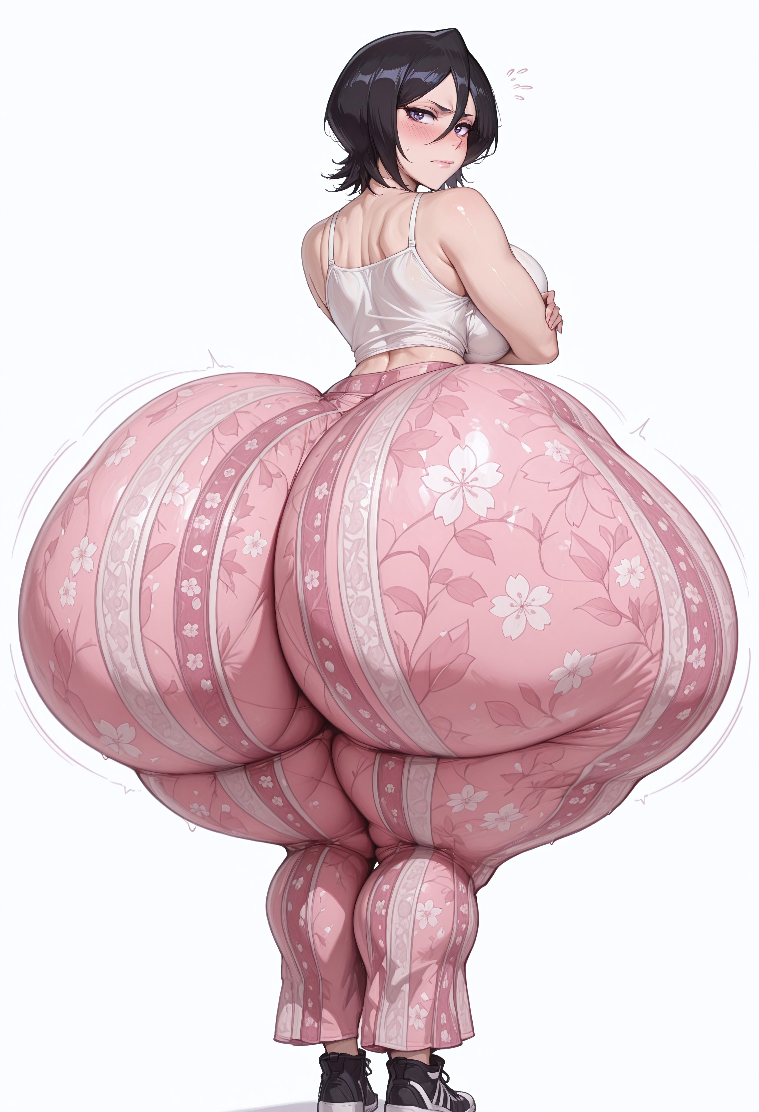 ai generated, artist request, ass, big ass, bleach, female, flare pants, forbidden pants, kuchiki rukia, rukia kuchiki, solo