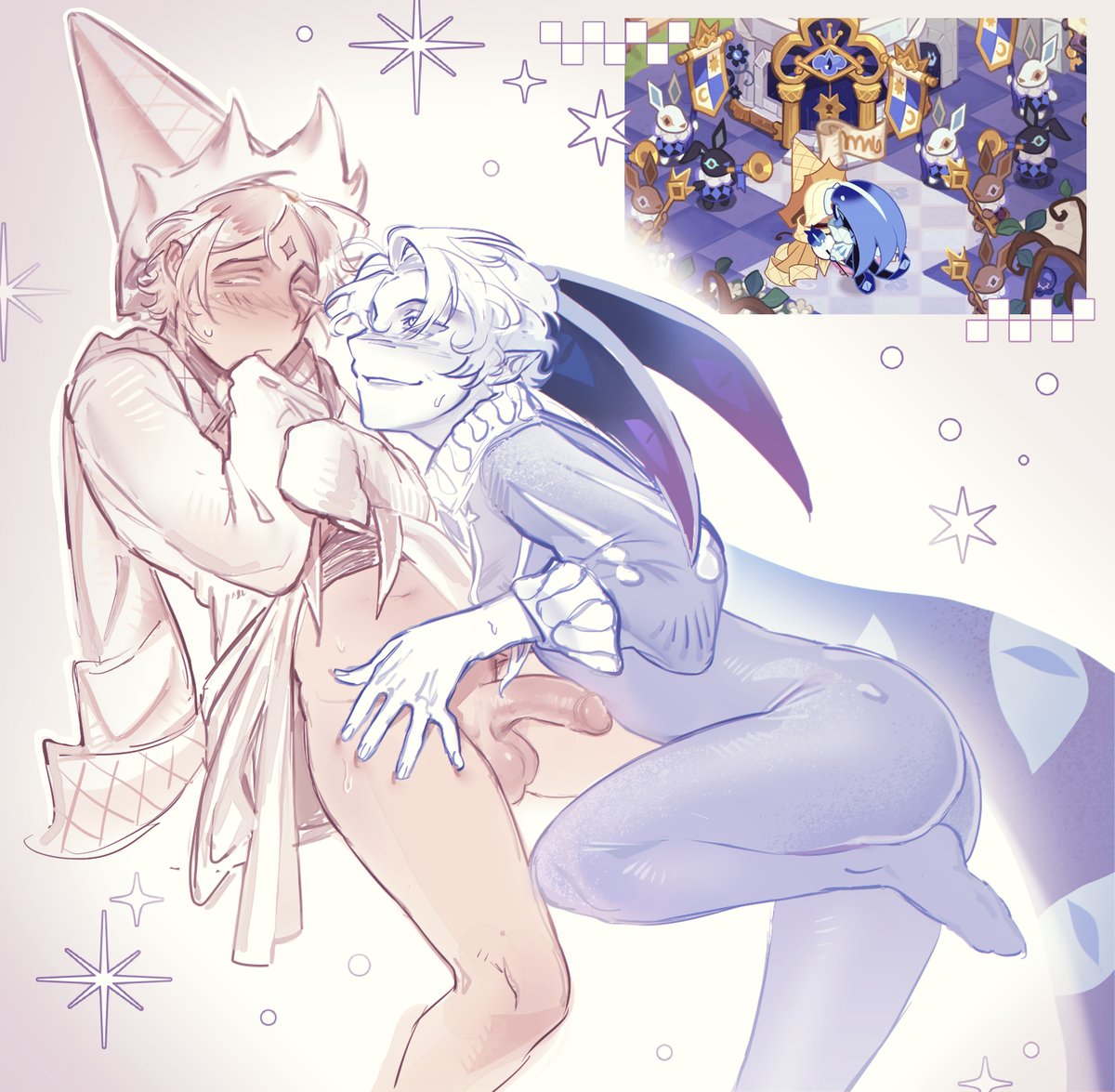 2boys cookie_run cookie_run_kingdom gay penis penis_out pure_vanilla_cookie...