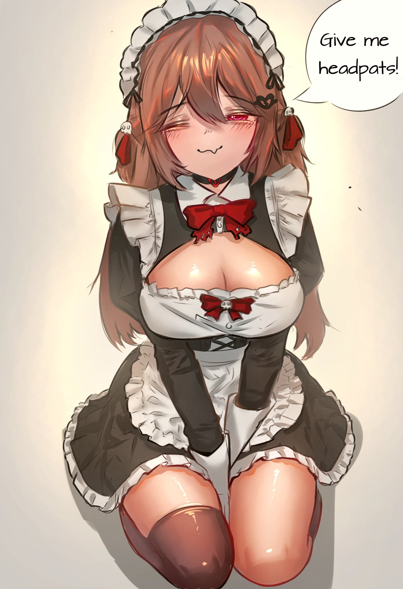 1girls, aged up, ass, big ass, big breasts, big thighs, blush, boob window, bowtie, breasts, brown hair, choker, dialogue, evil neuro, female, female focus, female only, indie virtual youtuber, indie vtuber, large breasts, legwear, long hair, looking at viewer, maid, maid apron, maid headdress, maid outfit, maid uniform, pborzoi, red eyes, tagme, text, thick thighs, thighhighs, thighs, twintails, twitch, vedal ai, vedal987, virtual youtuber, vtuber