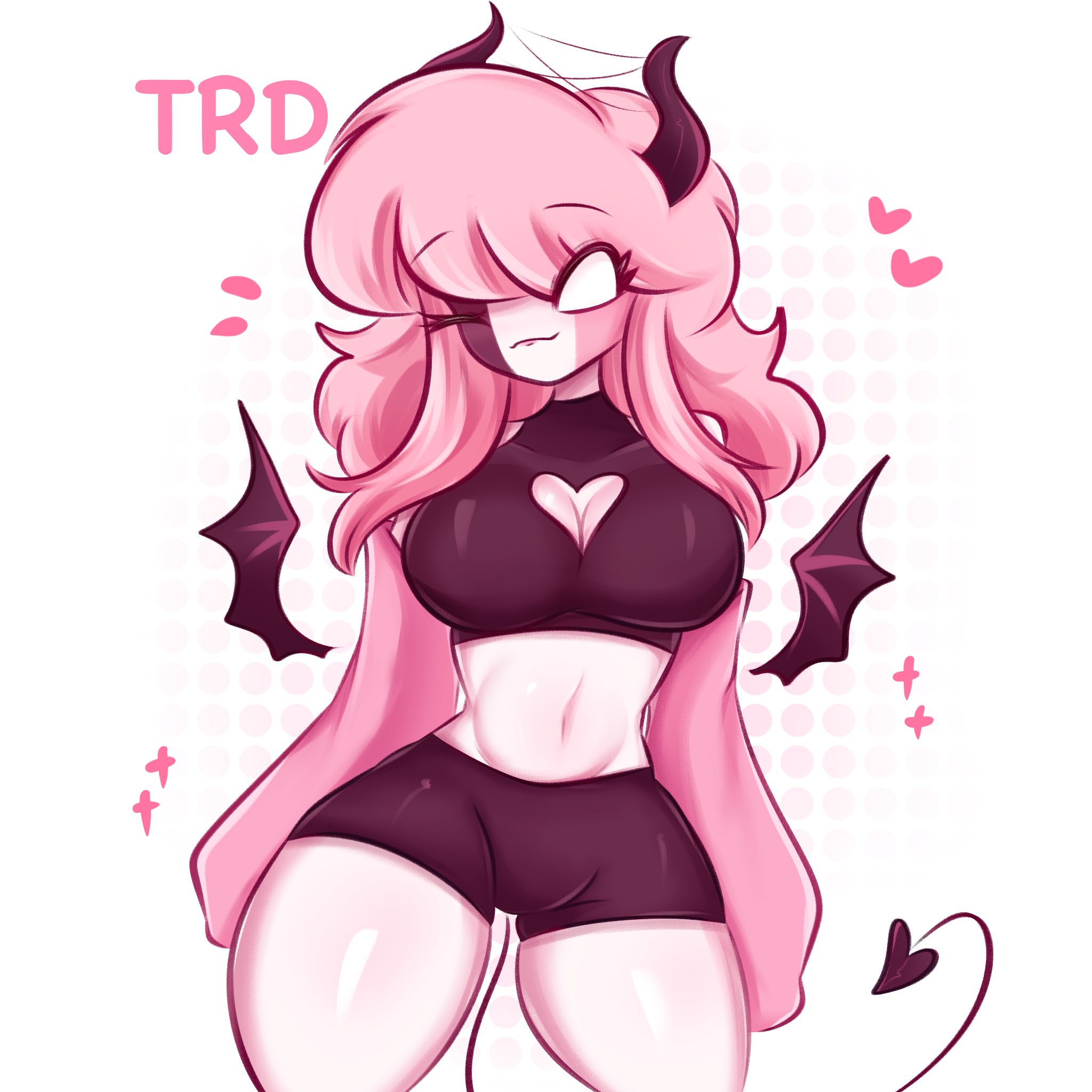 breasts, demon, demon tail, female, friday night funkin, friday night funkin mod, nun, pink hair, sarvente (dokki.doodlez), sarvente (friday night funkin), succubus, tagme, thick thighs, thighs, trd-yo, wink