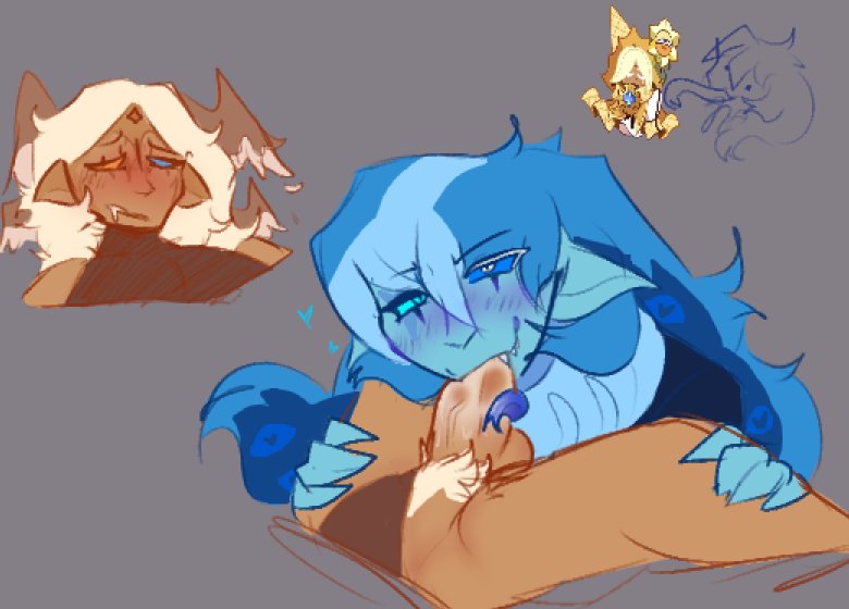 2boys, cookie run, cookie run kingdom, gay, gay sex, licking penis, male, penis, pure vanilla cookie, shadow milk cookie, yaoi