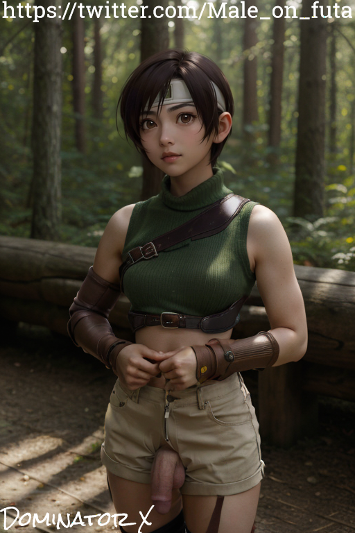 1dickgirl 1futa ai_generated ass athletic athletic_futanari balls bangs big_ass black_hair breasts crop_top cute dickgirl dominatorx erection facing_viewer final_fantasy final_fantasy_vii fingerless_gloves fit forest forest_background futa_only futa_sans_pussy futanari headband human humanoid large_penis legs light-skinned_futanari light_skin looking_at_viewer naked nature navel outdoors penis realistic_breast_size realistic_penis_size short_hair shorts slim_waist smile stockings tagme testicles thick_penis turtleneck young yuffie_kisaragi