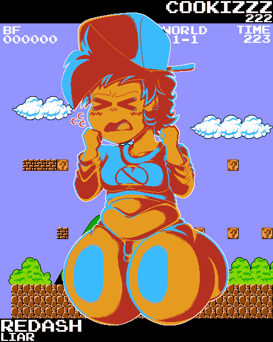 1boy big_penis boyfriend_(friday_night_funkin) cookizzz222 embarrassed fat_ass femboy femboyfriend friday_night_funkin mario_(series) mario_background outdoors pixel_art pixelated redash_liar super_mario_bros. super_mario_bros._(nes) thick_thighs thighs thong tiny_penis video_game video_game_background worried