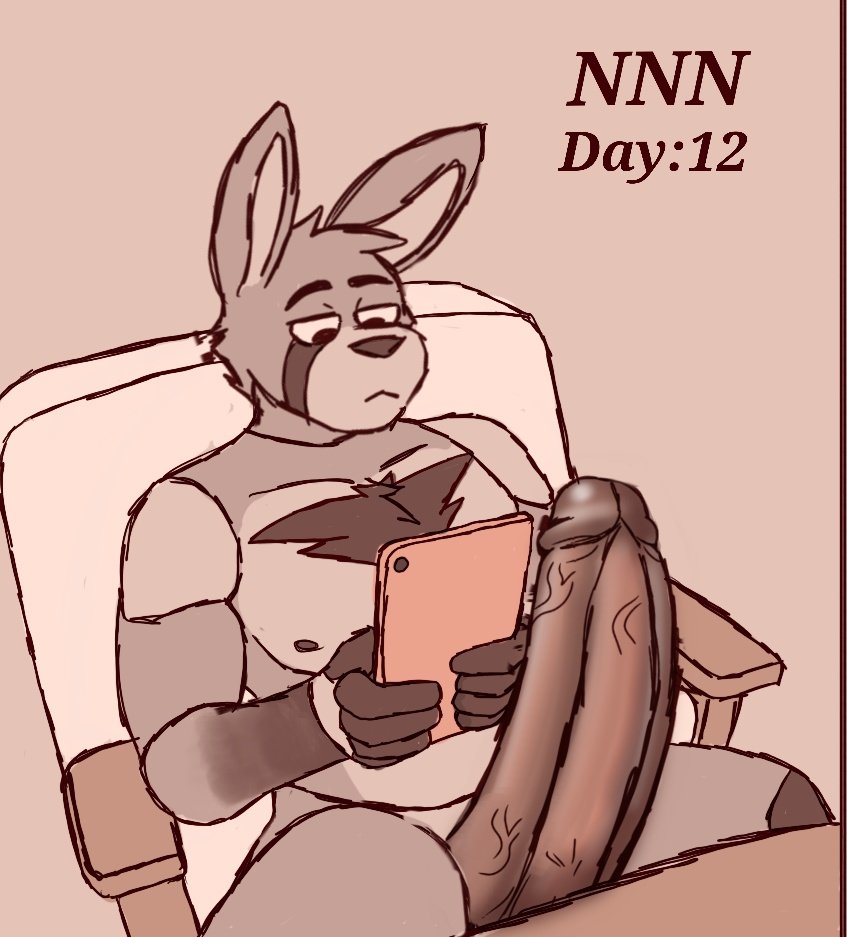 1boy 1male 2023 anthro anthro_focus anthro_only big_cock big_penis comic_page completely_nude completely_nude_male english_text erect_penis erection ernie_(techbun) furry furry_male furry_only glans holding_object holding_phone huge_cock humanoid_genitalia humanoid_penis lagomorph lagomorph_humanoid large_penis leporid leporid_humanoid long_penis male male_anthro male_focus male_only no_nut_november nude nude_male page_12 page_number penile penis penis_focus penis_out phone rabbit rabbit_humanoid solo solo_anthro solo_focus solo_in_panel solo_male techbun thick_penis