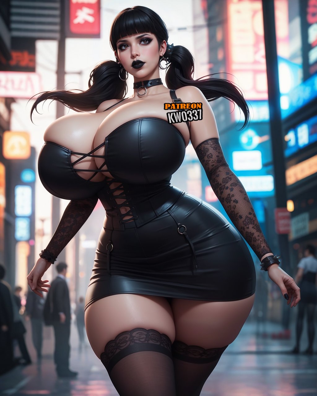 1girls, ai generated, big breasts, black eyeliner, black eyeshadow, black hair, black lips, black lipstick, breasts, eyeliner, eyeshadow, female, female only, goth, goth girl, kw0337, makeup, solo, solo female, white female