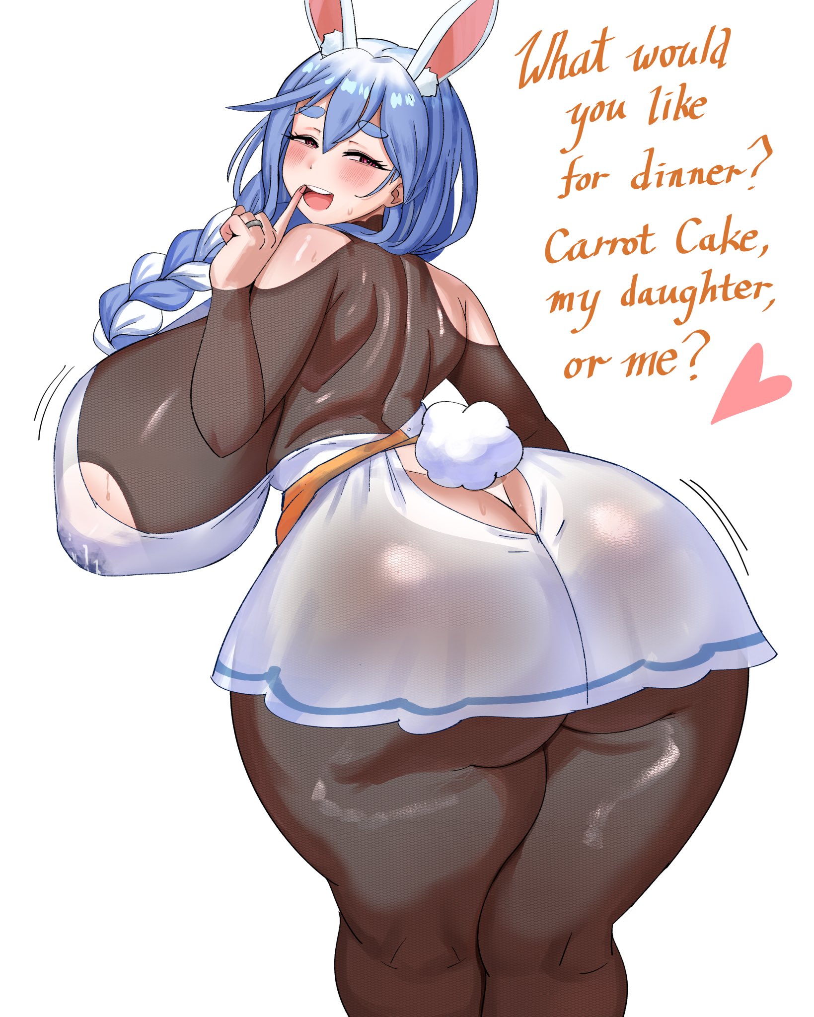 1girls, ass, ass cleavage, ass crack, big ass, big breasts, blue hair, breasts, bunny ears, butt crack, female, hololive, hololive fantasy, hololive japan, huge ass, huge breasts, large breasts, light skin, light-skinned female, long hair, mature female, milf, pekomama, rabbit ears, virtual youtuber, ytrall