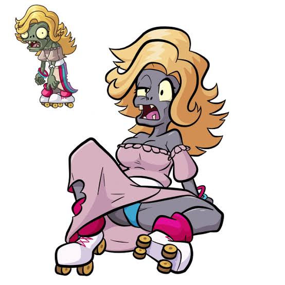 blonde_hair dressed female glitter_zombie_(pvz) panties plants_vs_zombies plants_vs_zombies_2:_it's_about_time popcap_games rollerblades tagme tagme_(artist) torn_clothing undead undead_female zombie zombie_girl