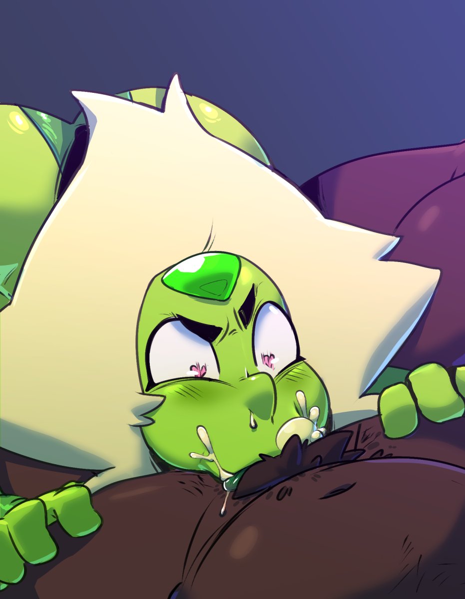 deepthroat, endured face, face fucking, fellatio, female, gem (species), jay yeen, oral, peridot (steven universe), steven universe, tagme