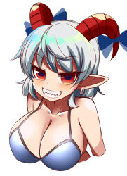 big_breasts horn lowres touhou white_hair xialu_zajin yuuma_toutetsu