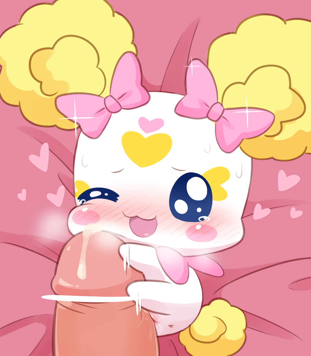 2019 anus blush blush_stickers bodily_fluids bow_ribbon candy_(smile_precure!) candy_(smile_precure) censor_bar censored censored_genitalia censored_penis cum driosawm genital_fluids genitals heart_symbol hi_res one_eye_closed open_mouth penis pretty_cure pussy smile_precure smile_pretty_cure sweat tears vaginal_fluids