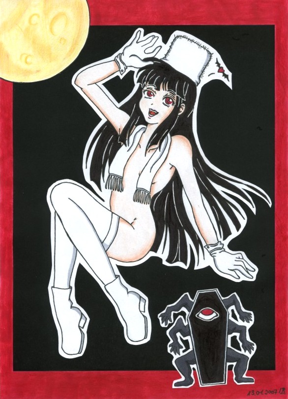 1girls 2007 alucard_(hellsing) arm_support bangs black_hair blunt_bangs boots breasts collarbone convenient_censoring female footwear full_body full_moon girlycard gloves haruka666 heart hellsing human humanoid long_hair monster moon open_mouth open_smile posing red_eyes rule_63 scarf sidelocks sitting small_breasts smile solo speech_bubble spoken_heart thighhighs vampire very_long_hair white_gloves white_skin