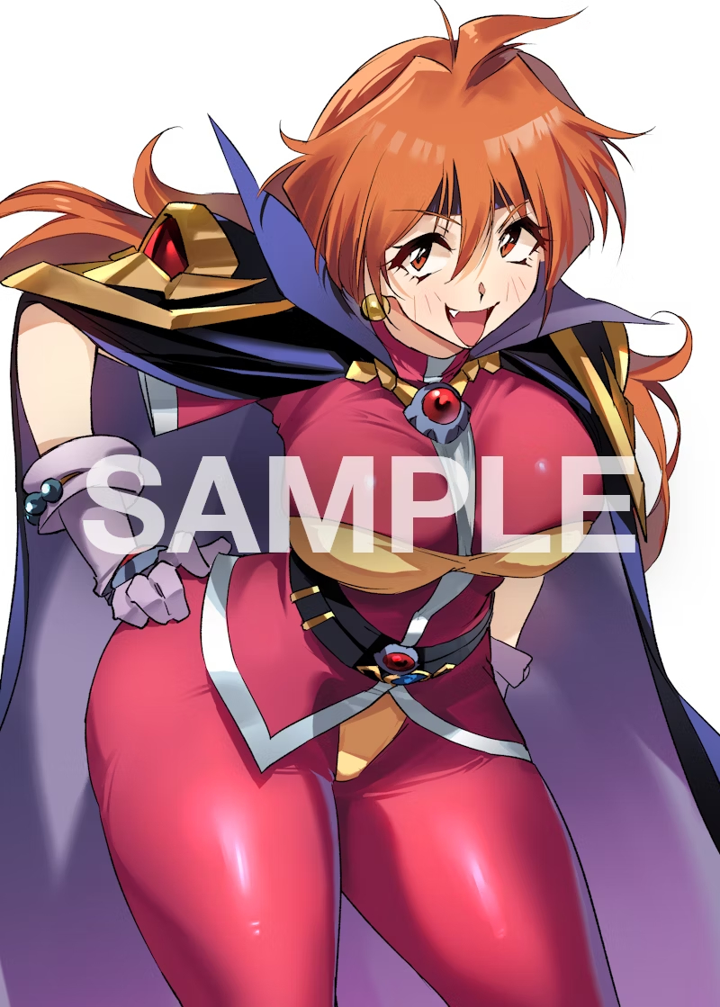 1girls alternate_body_build alternate_body_type alternate_breast_size arm_behind_back big_breasts breasts busty cape confident female female_only hand_on_hip highres large_breasts leaning_forward legs lina_inverse long_hair looking_at_viewer negresco oerba_yun_fang open_mouth orange_eyes orange_hair pants pose posing sample_watermark sensual slayers smile solo thick_thighs thighs tongue voluptuous watermark