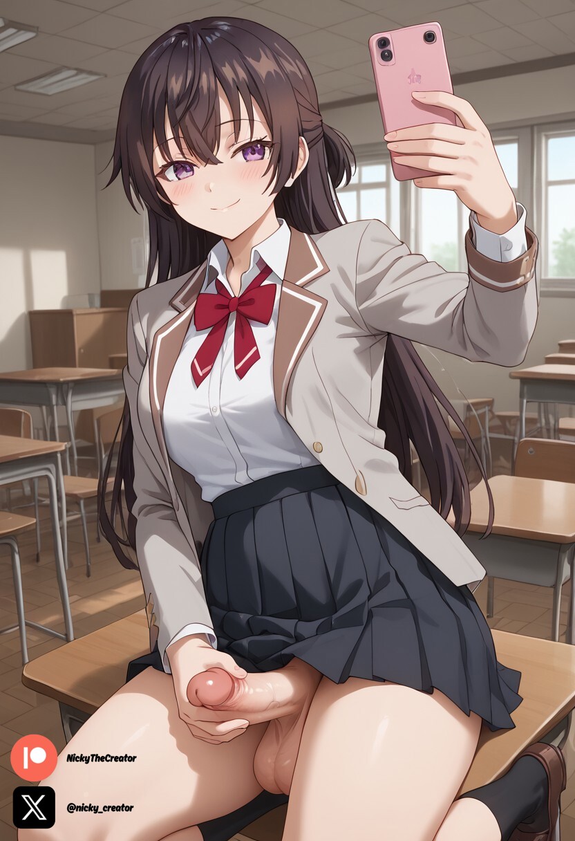 1futa ai_generated breasts brown_hair cock colored dick futa_only futanari futanari/female light_skin light_skinned_futanari nickythecreator penis sexy sexy_body sexy_pose suou_yuki testicles tokidoki_bosotto_russian_de_dereru_tonari_no_alya-san veiny_penis violet_eyes