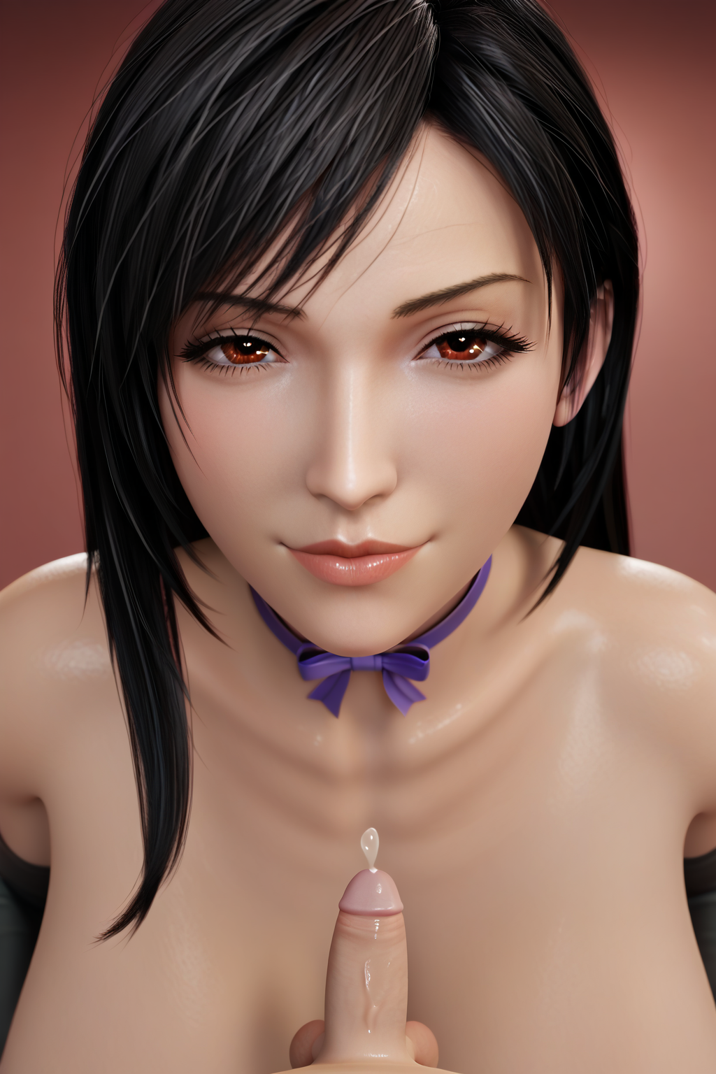 1boy 1girls 3d ai_generated black_hair cum erection female final_fantasy final_fantasy_vii final_fantasy_vii_remake long_hair male micropenis penis premature_ejaculation red_eyes small_penis smile straight tifa_lockhart