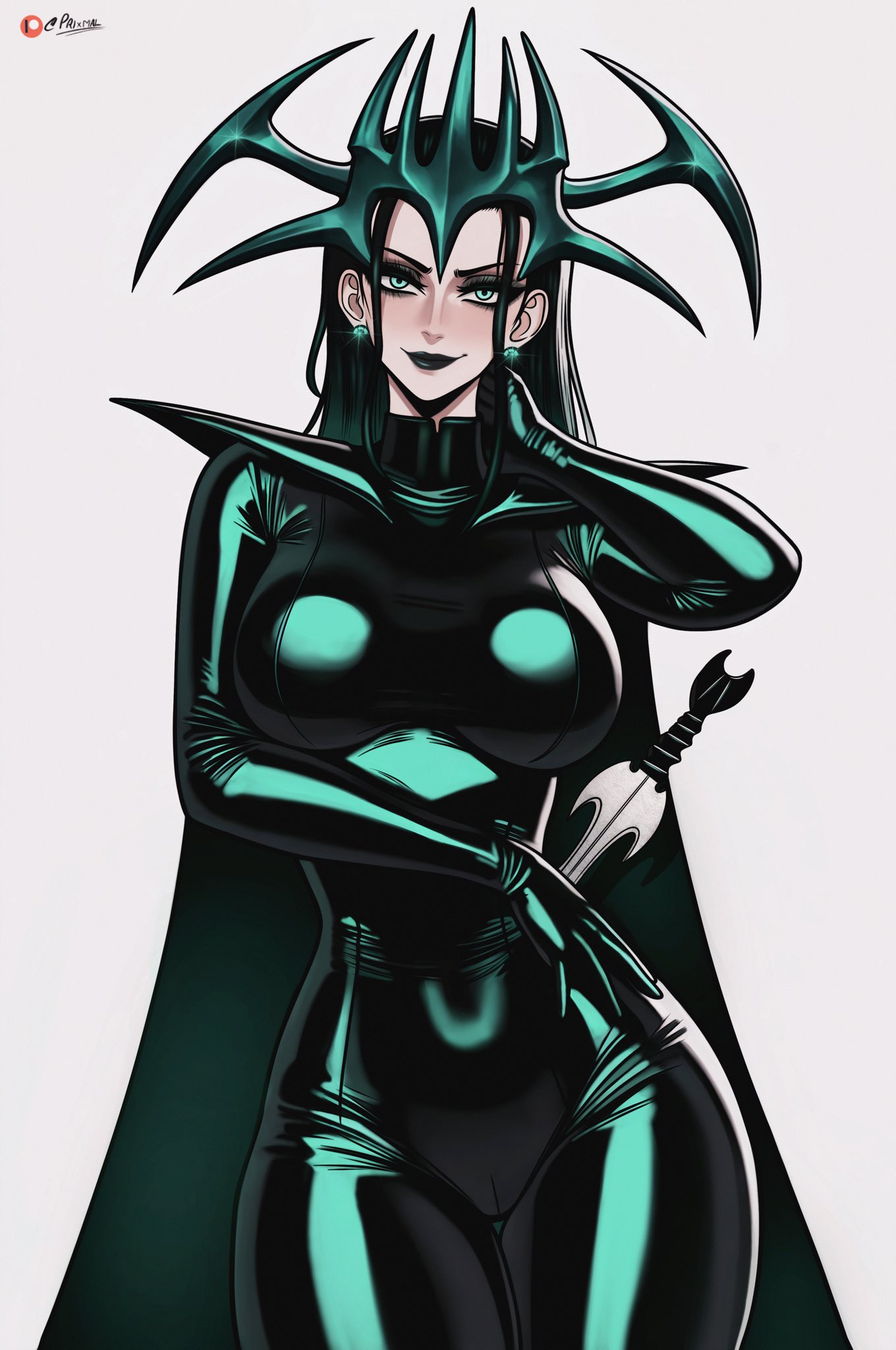 bodysuit cape clothing cosplay crown female female_only hela large_breasts marvel nico_robin one_piece prixmal seductive source_request spikes sword thick_thighs tight_clothing wide_hips