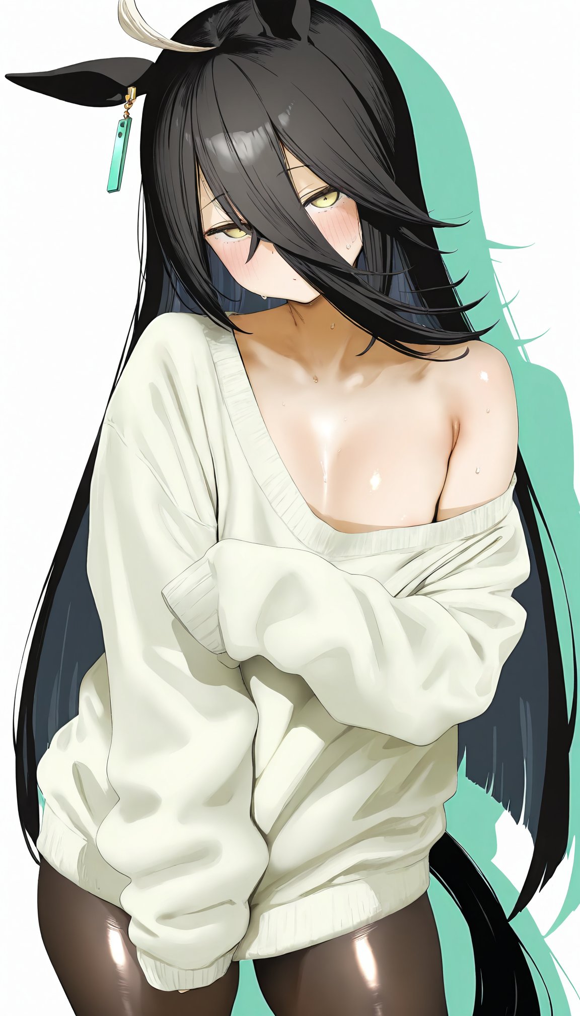1girls, ai generated, animal ears, anthropomorphization, artist request, braless, eyes, female, hair, legs, manhattan cafe (umamusume), skin, tagme, umamusume, umamusume pretty derby, young