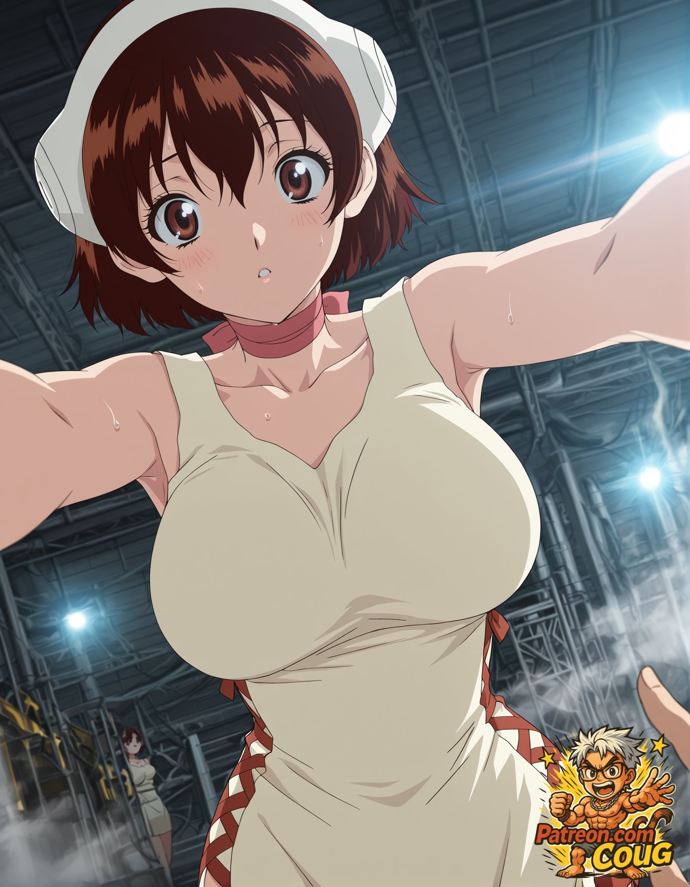 ai assisted, ai generated, coug, dr.stone, female, female only, human, ogawa yuzuriha, short hair, shounen jump, stable diffusion
