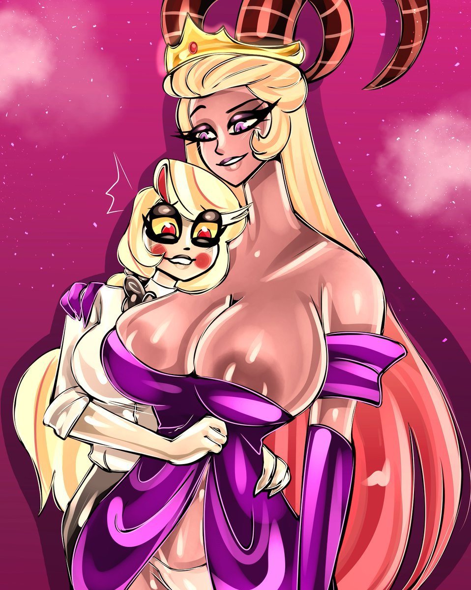 2girls big_breasts bitterbunz blond_hair_female blonde_female blonde_hair blonde_hair blonde_hair blonde_hair_female breasts charlie_morningstar charlie_morningstar_(hazbin_hotel) daughter daughter_and_mother demon_girl demon_horns female female_focus female_only hazbin_hotel horns huge_breasts large_breasts lilith_(borderlands) long_blonde_hair long_hair mature mature_female mature_figure mature_woman milf mother mother_and_child mother_and_daughter standing twitter very_long_hair vivienne_medrano vivziepop