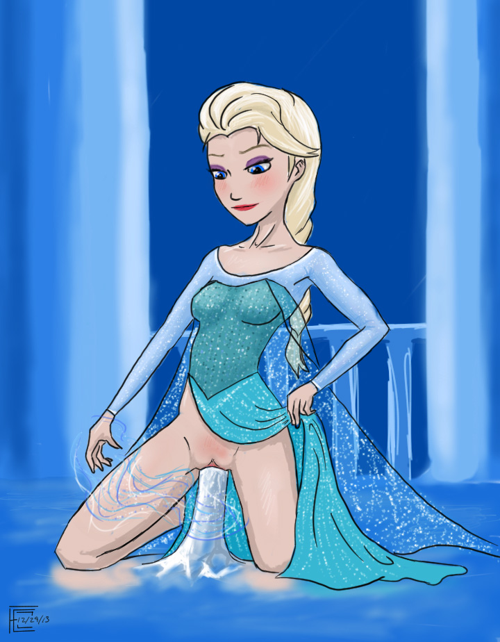 disney disney_princess elsa_(frozen) female female_only frozen_(film) human no_panties pussy solo the_cold_never_bothered_me_anyway vaginal_insertion