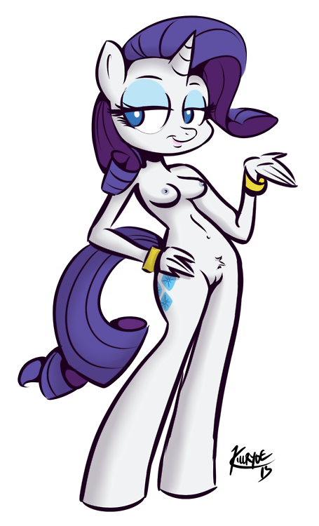 anthro breasts equine female female_only friendship_is_magic half-closed_eyes horn killryde mammal my_little_pony nipples nude pony pussy rarity_(mlp) solo straight_hair tail unicorn