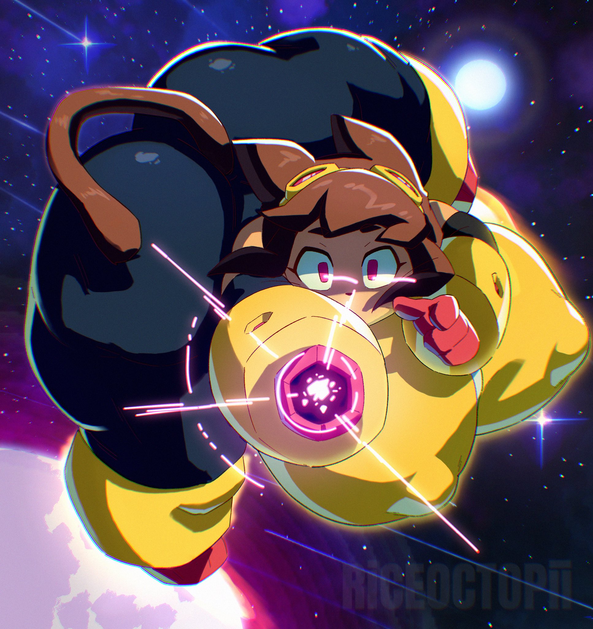 2026, ass, big ass, big breasts, big butt, bottom heavy, breasts, brown fur, brown hair, bubble ass, bubble butt, cat ears, catgirl, dumptruck ass, erect nipples, fat ass, fat butt, female, female only, gameoverse, glitch productions, huge ass, huge breasts, huge butt, huge thighs, in space, kit (gameoverse), kit bodega, large ass, large breasts, large butt, looking at viewer, nipples, nipples visible through clothing, riceoctopii, solo, tail, thick ass, thick thighs, tight clothing, top heavy, wide hips