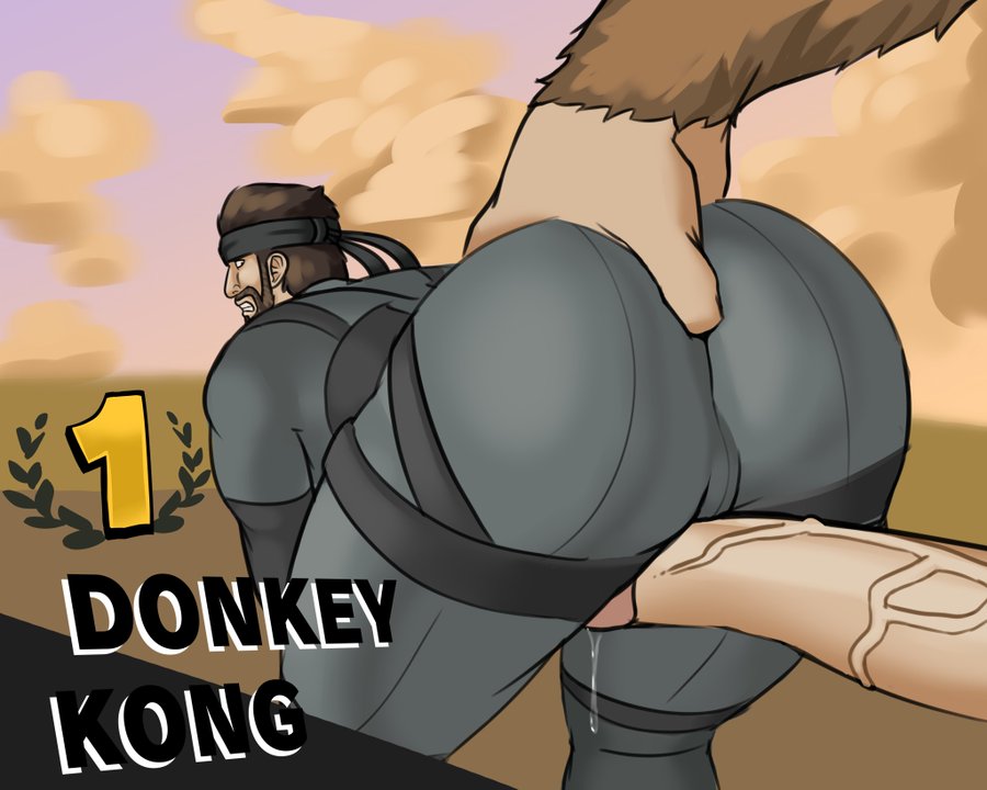 bara donkey_kong donkey_kong_(series) gay huge_ass huge_butt huge_cock male male_only metal_gear_solid solid_snake super_smash_bros. yaoi