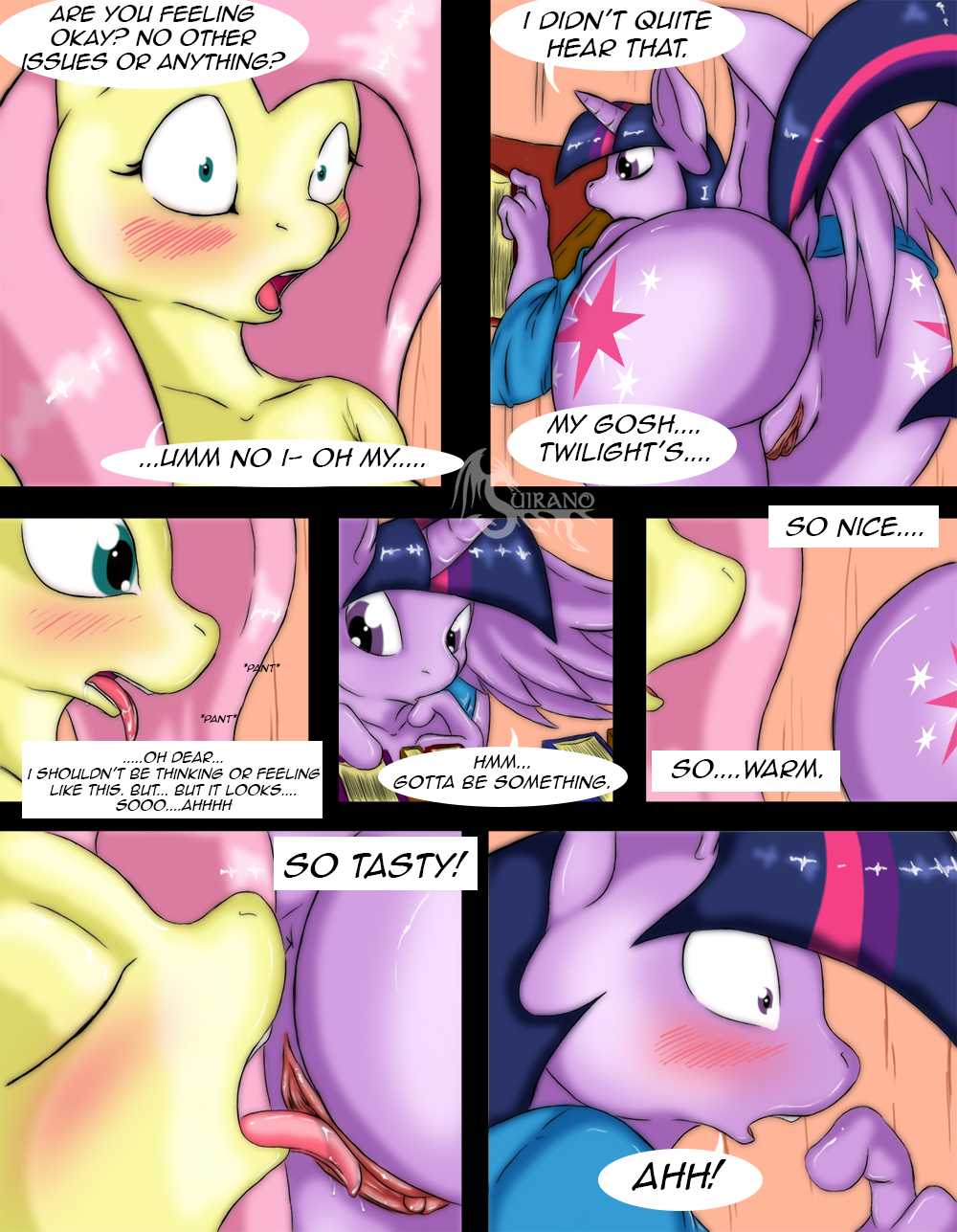 2014 alicorn anthro anthrofied anus blush closed_eyes comic dialog dickgirl duo english_text equine female fluttershy_(mlp) friendship_is_magic fur futanari green_eyes hair horn horse inside intersex my_little_pony open_mouth oral oral_sex pegasus pink_hair pony princess_twilight_sparkle_(mlp) purple_eyes purple_fur purple_hair pussy pussy_juice sex straight_hair suirano temptation_(suirano) text tongue twilight_sparkle_(mlp) twishy wings yellow_fur