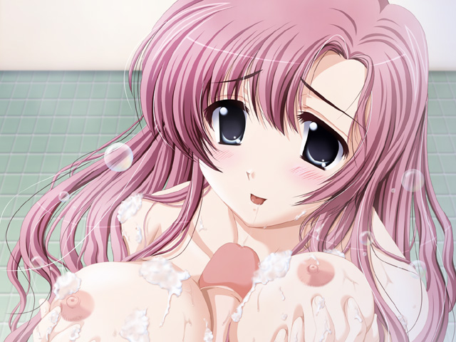 ayane_(shimai_don) black_eyes blush breasts cum female game_cg katsura_tomoe large_breasts long_hair male nipples paizuri penis pink_hair shimai_don~shirudaku_de~ straight uncensored