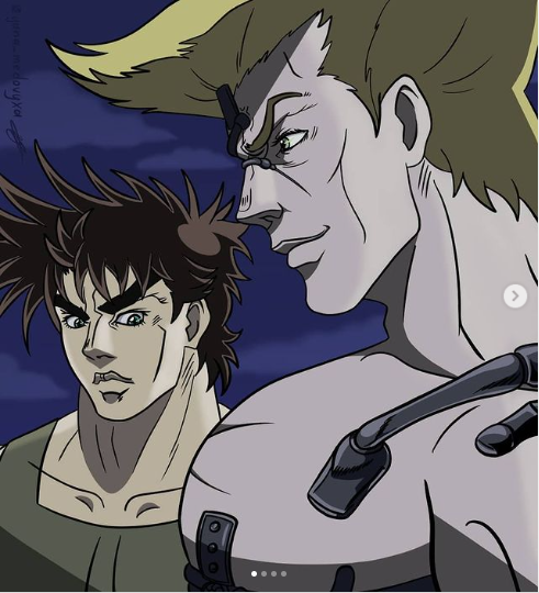 bara bara_tiddies bara_tiddy bara_tits bara_titties battle_tendency girl_staring_at_guy's_chest huge_pecs jjba jojo's_bizarre_adventure jojo_no_kimyou_na_bouken joseph_joestar meme pecs rudolph_von_stroheim yana_medovyxa