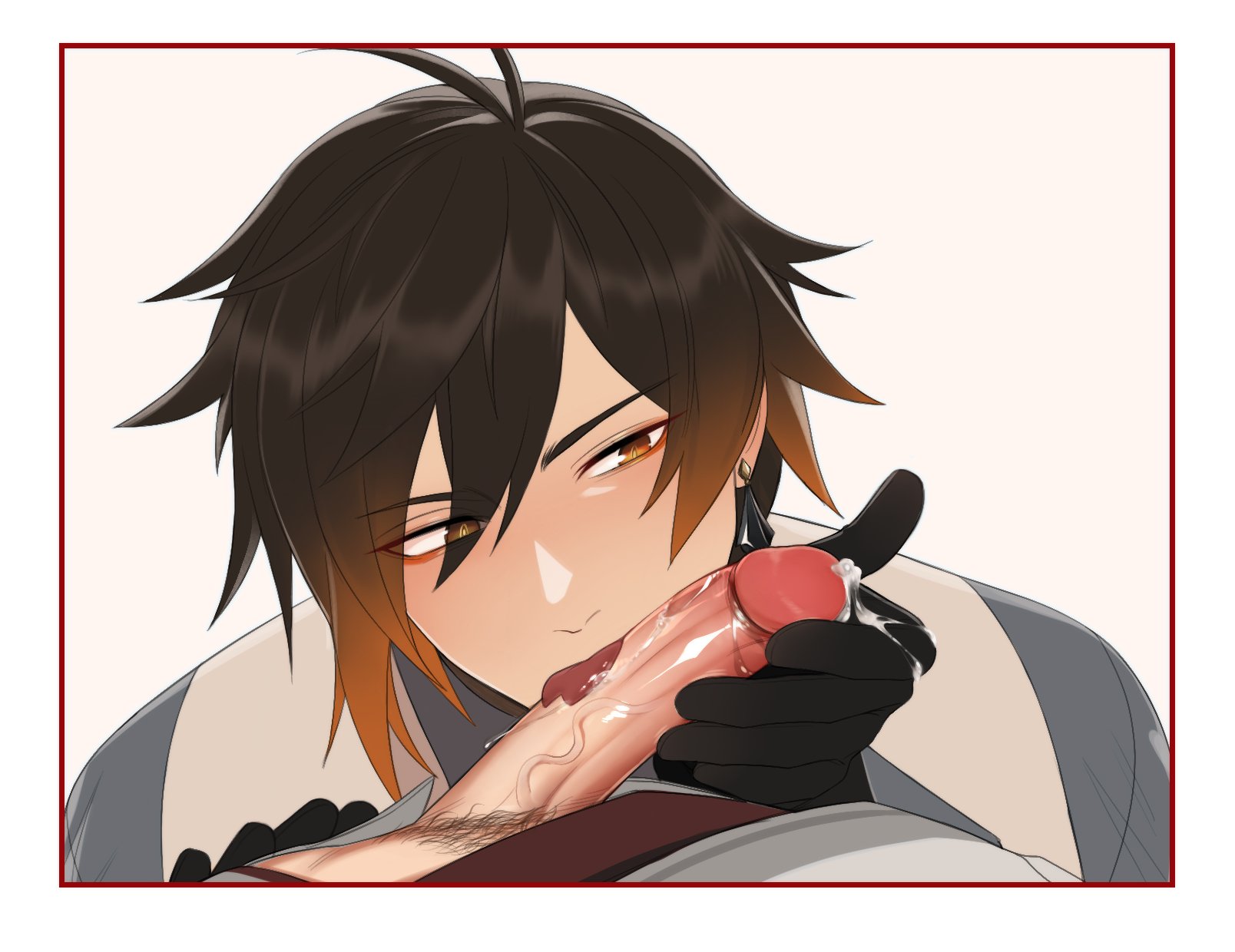 big penis, childe (genshin impact), gay, genshin impact, gloves, licking penis, male, male only, male/male, penis, precum, tartaglia (genshin impact), yaoi, zhongli (genshin impact)