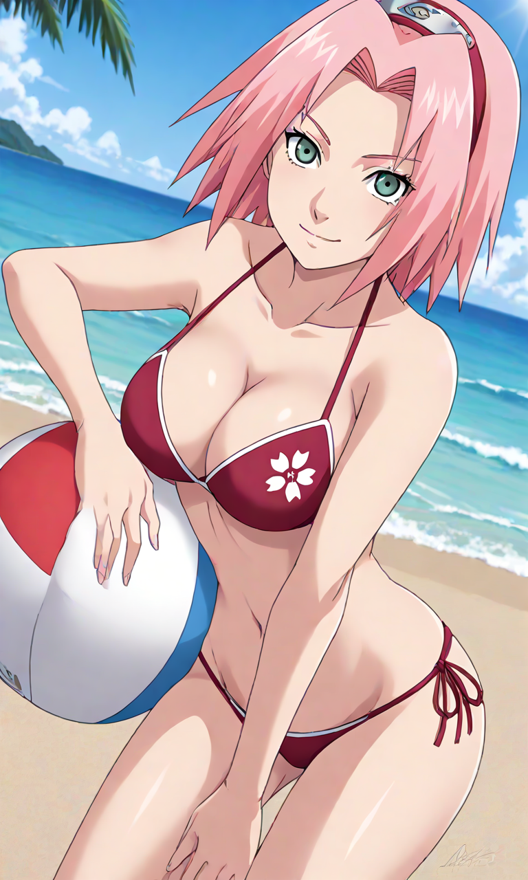 1girls ai_generated artist_name bare_legs bare_midriff bare_shoulders bare_thighs beach beach_ball beach_towel belly_button big_breasts bikini bikini_bottom bikini_top bottle bracelet breasts cleavage dutch_angle female female_only g-string godzillaninja2019 green_eyes hairband holding_object legs_together long_hair looking_at_viewer lying_on_back micro_bikini midriff nai_diffusion naruto naruto_(series) naruto_shippuden navel outdoors petite pink_hair revealing_swimsuit sakura_haruno sand seaside shoulder_length_hair skimpy skimpy_bikini slim_waist small_bikini solo solo_focus stable_diffusion standing swimsuit thick_thighs thighs upper_body volleyball_(ball) wet wet_body wet_skin