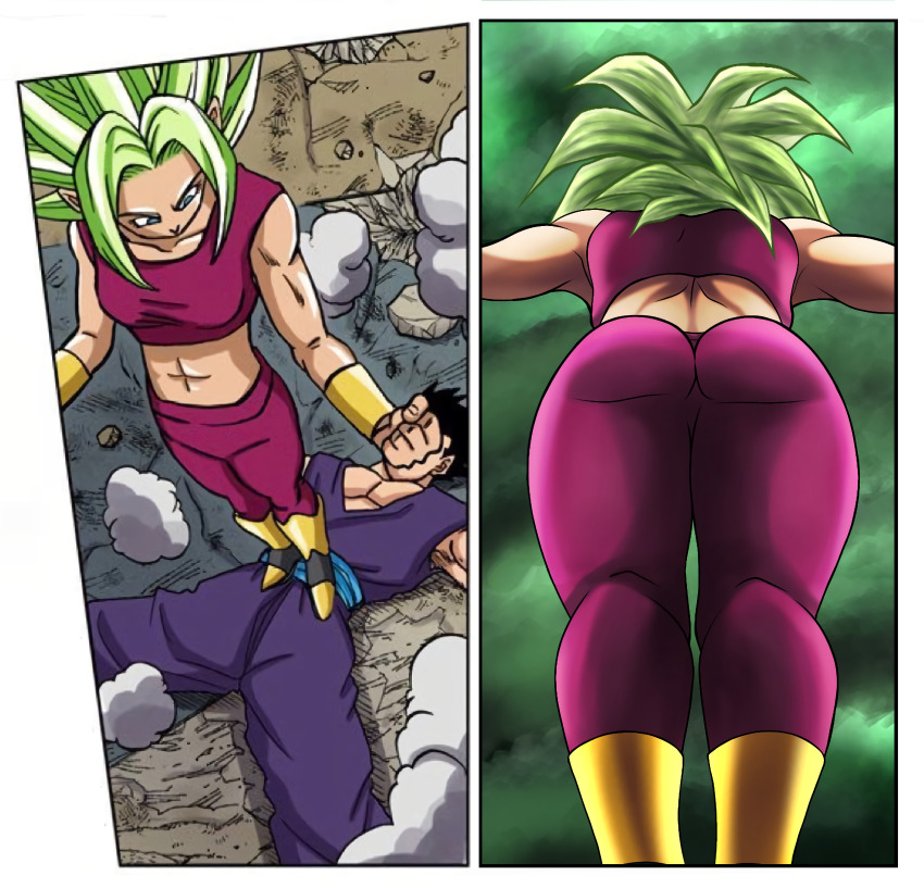 ass, big ass, dragon ball, dragon ball super, female, kefla, manga, shueisha, son gohan, stepped on, tagme, tournament of power