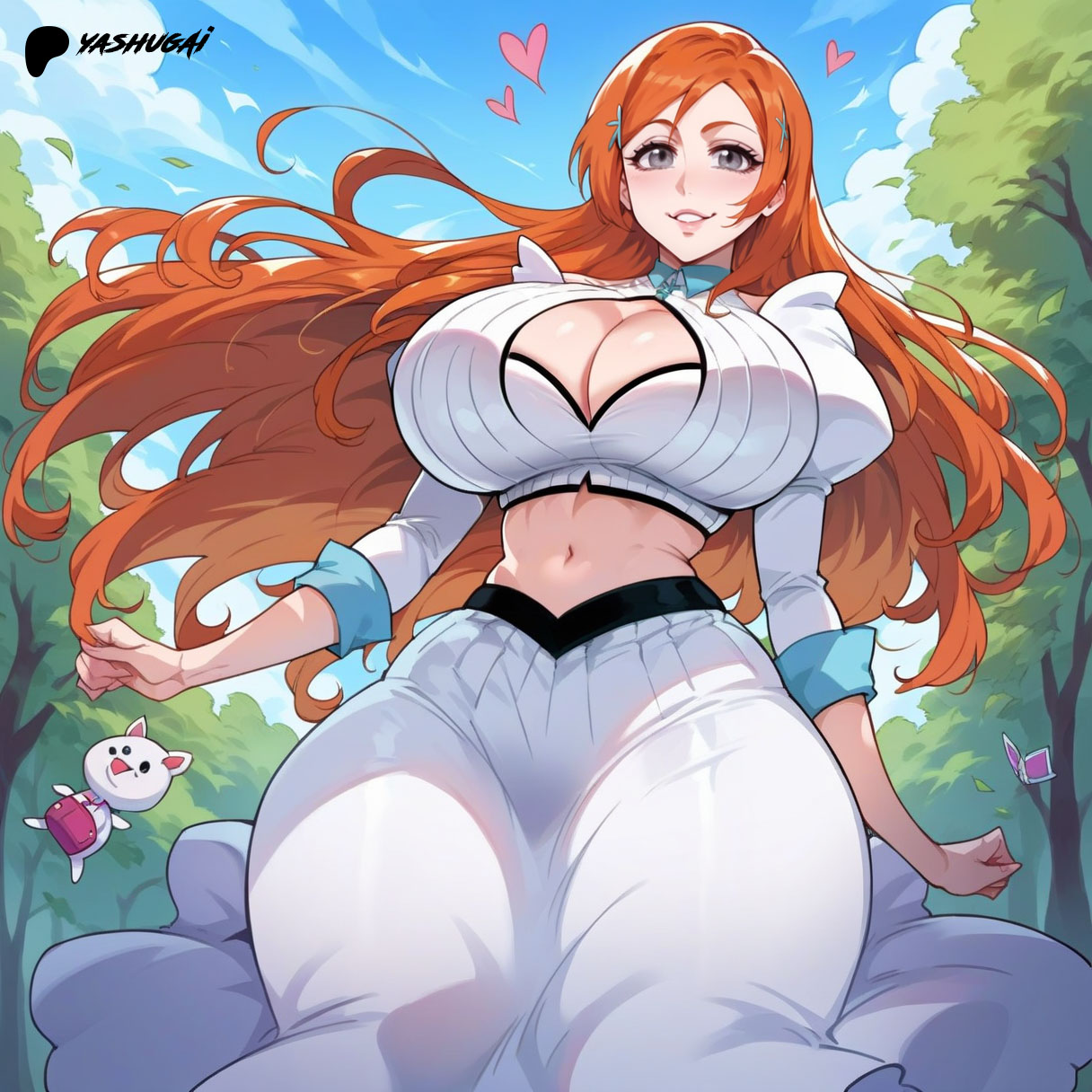 1girls, ai generated, bleach, female, female only, inoue orihime, mommy, shueisha, sole female, weekly shonen jump