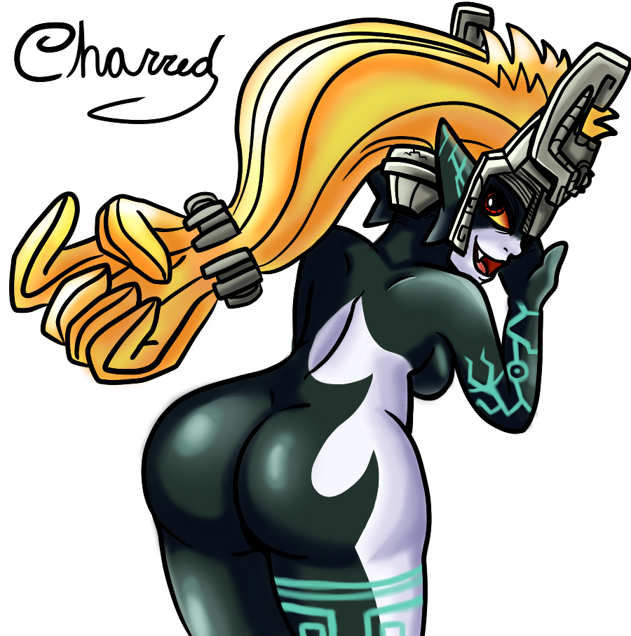 alternate_breast_size ass back_view charredarousal charrousal color female female_only imp imp_midna midna nude solo the_legend_of_zelda twilight_princess