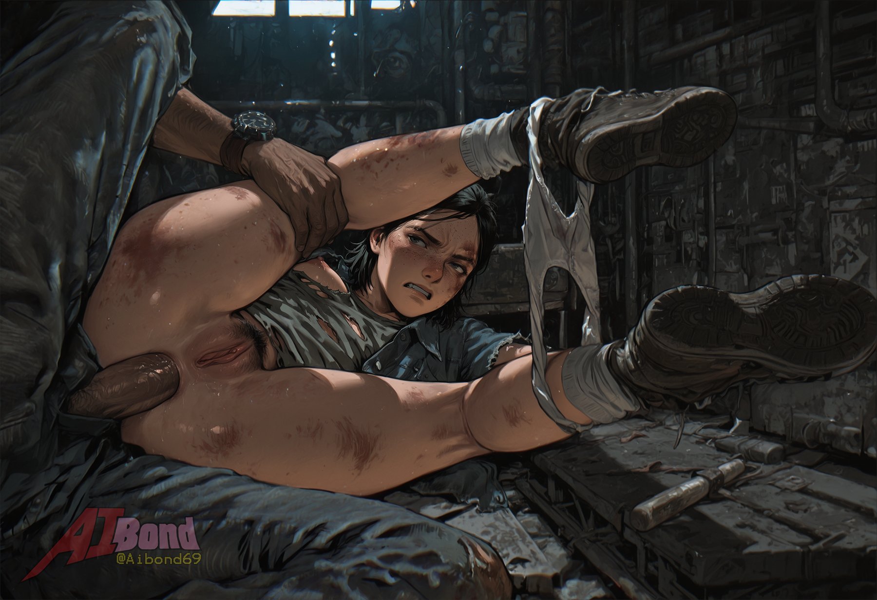 1boy, 1girls, ai generated, aibond, anal, anal sex, anus, ellie (the last of us), ellie williams, female, female focus, male, penetration, penis, sex, tagme, the last of us, the last of us 2