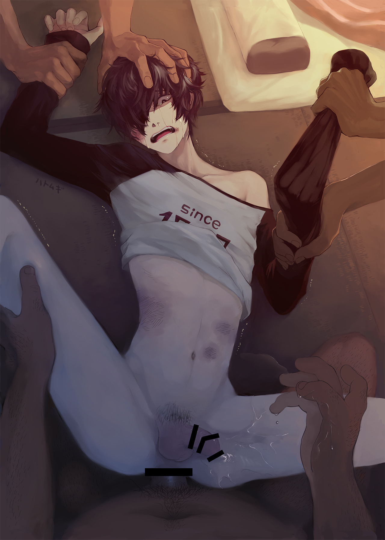 akira kurusu, gay, gay anal, gay rape, gay sex, hatomugi gohan, joker (persona), male, male only, male rape victim, male/male, persona 5, rape, ren amamiya, skinny, undressing another, yaoi