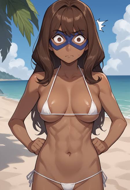 1girls ai_generated arabian beach bikini breasts brown_eyes brown_hair dark-skinned_female dark_hair dark_skin female heroine kamala_khan looking_at_viewer marvel marvel_comics ms._marvel muslim muslim_female nervious pakistani pakistani_female shocked_expression