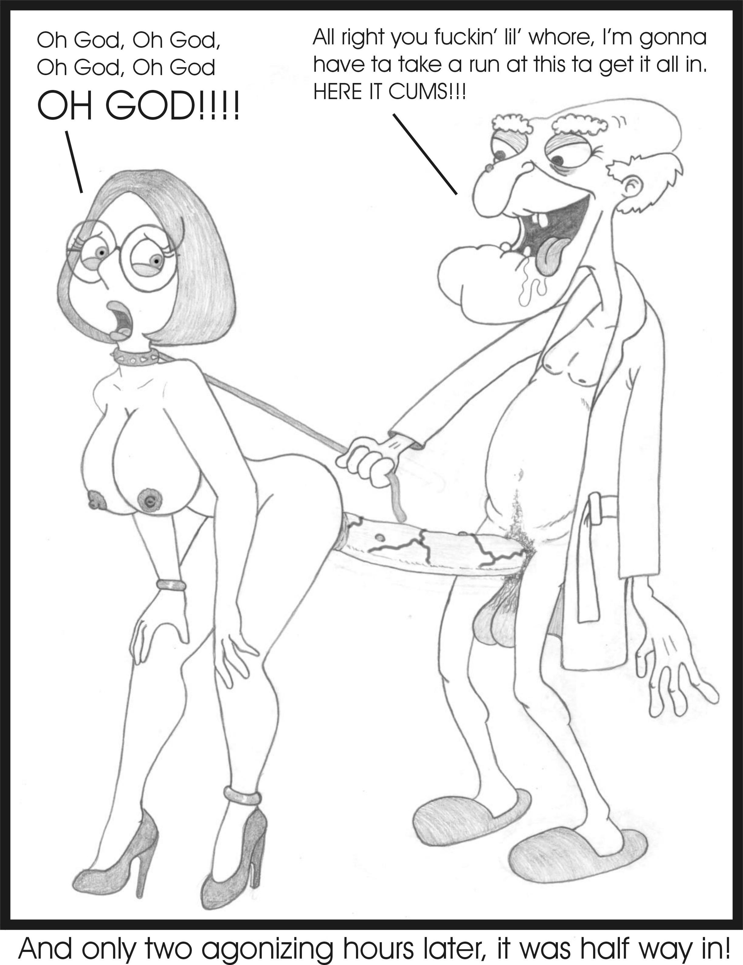 age difference, family guy, female, hair, huge cock, human, john herbert, male, meg griffin, mr. herbert, old male, penis, rape, sbb, screaming, sex, straight
