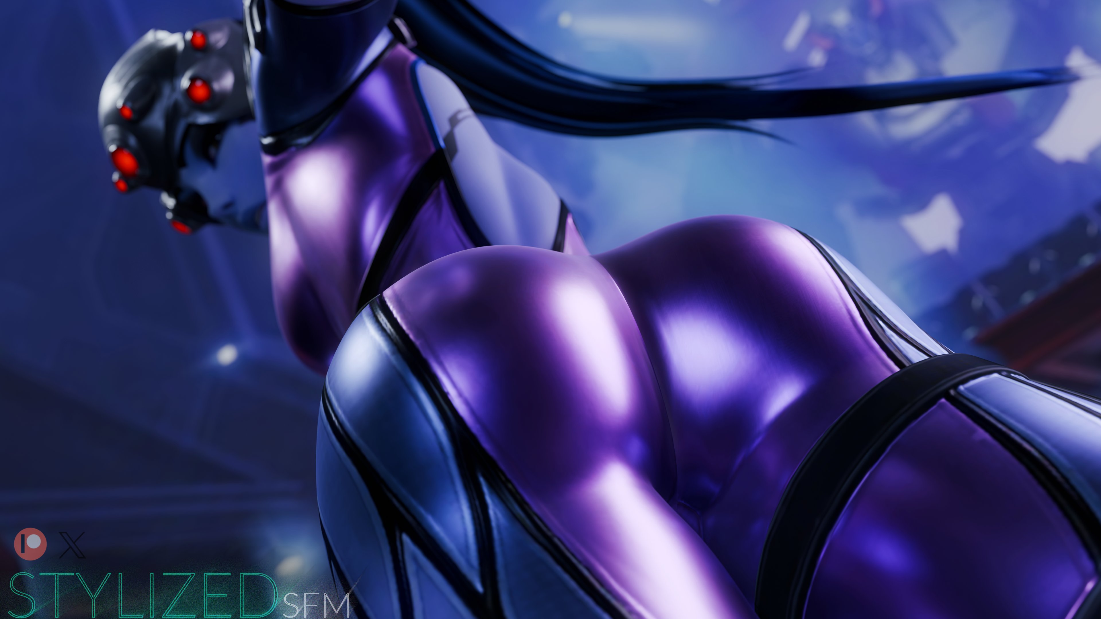 3d, alternate version available, ass, female, overwatch, stylizedsfm, tagme, widowmaker
