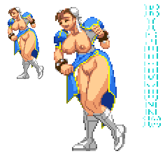 1girls artist_name bishamon18 breasts brown_hair chun-li flashing flashing_breasts flashing_pussy large_breasts open_mouth pixel_art pussy street_fighter transparent_background twin_buns