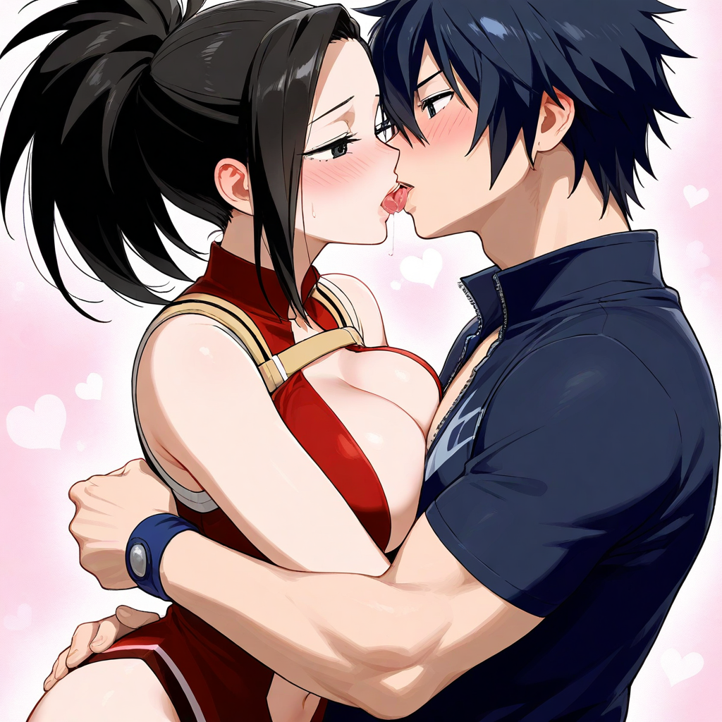 ai_generated couple crossover fairy_tail female gray_fullbuster male my_hero_academia yaoyorozu_momo