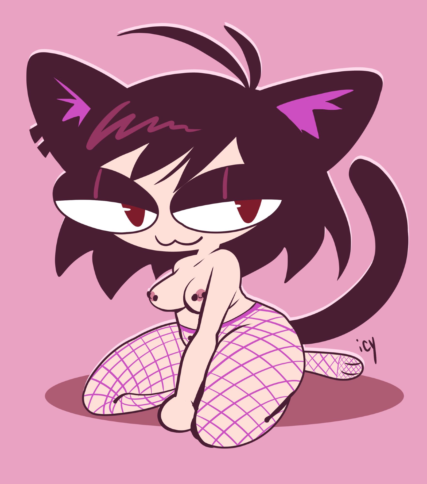 1girls, ass, breasts, female, female only, fishnets, iseenudepeople, melty blood, neco-arc, nipple piercing, nude, tagme, tsukihime