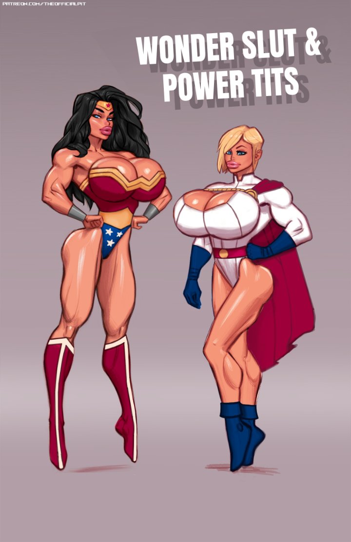 big_lips bimbo dc dc_comics diana_prince high_heels huge_breasts kara_zor-el karen_starr muscles muscular_female power_girl superhero superheroine superman_(series) theofficialpit theofficialpit_edits wonder_woman wonder_woman_(series)