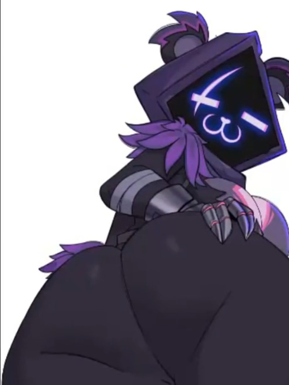 :3 ass ass_grab bear_girl fortnite glowing_eyes huge_ass humanoid looking_at_viewer mid purple raven_team_leader raven_team_leader_(fortnite) simple_background