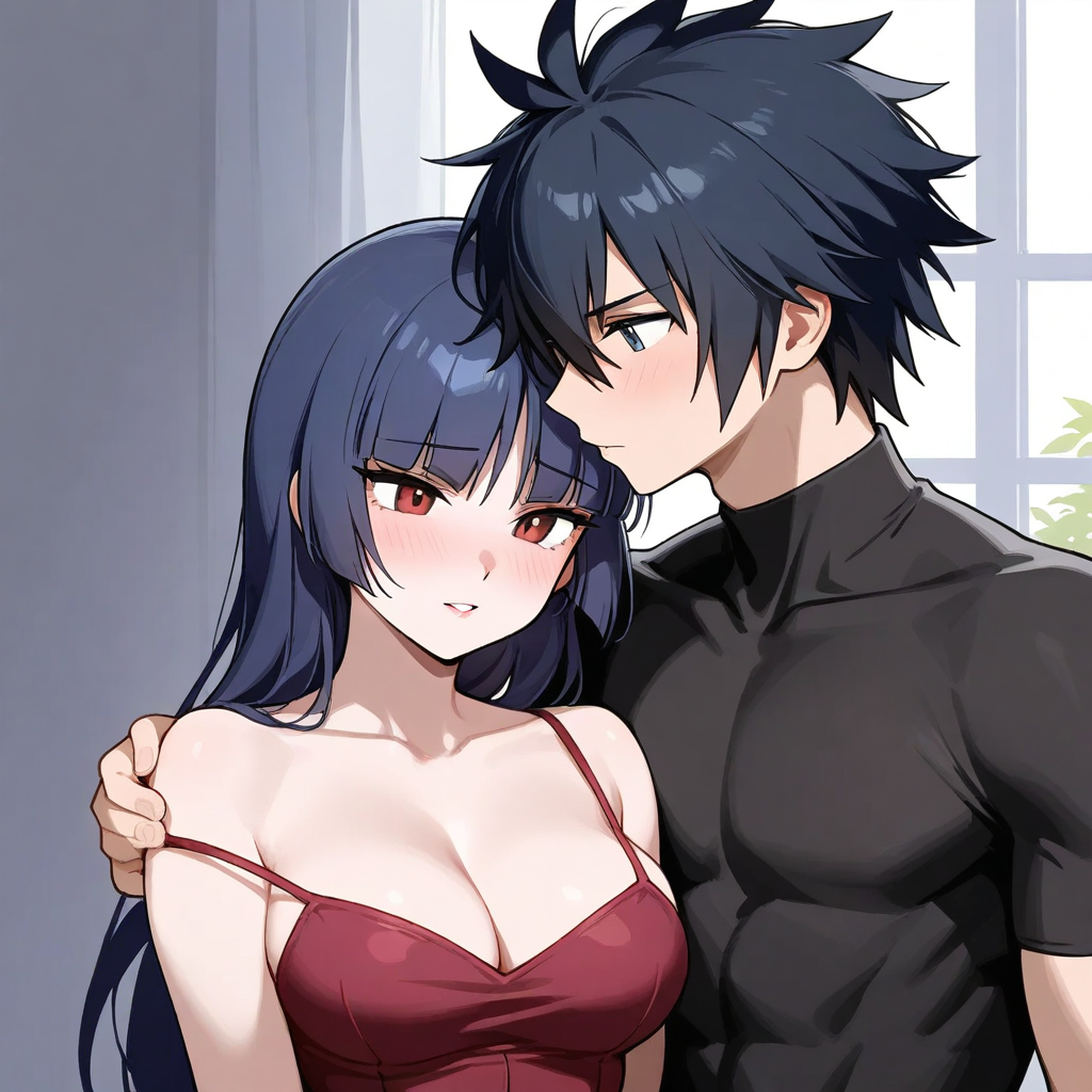 1female 1male ai_generated black_hair clothed couple crossover fairy_tail gray_fullbuster pokemon sabrina_(pokemon)