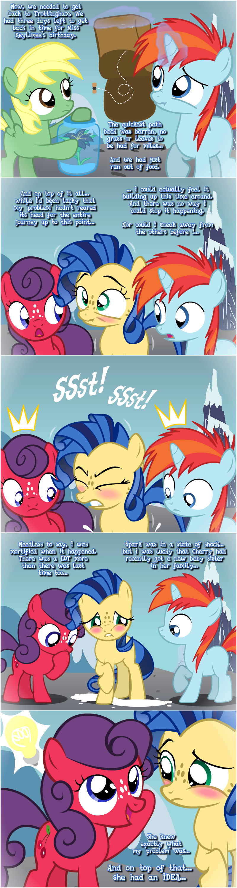 accident ask cherry_razzb_(mlp) comic firecracker_spark_(oc) flashequestria flower foalcon jar lactation lactation milky_way_(mlp) my_little_pony oc pony sera_tonin_(oc) show_accurate show_accurate_porn tumblr