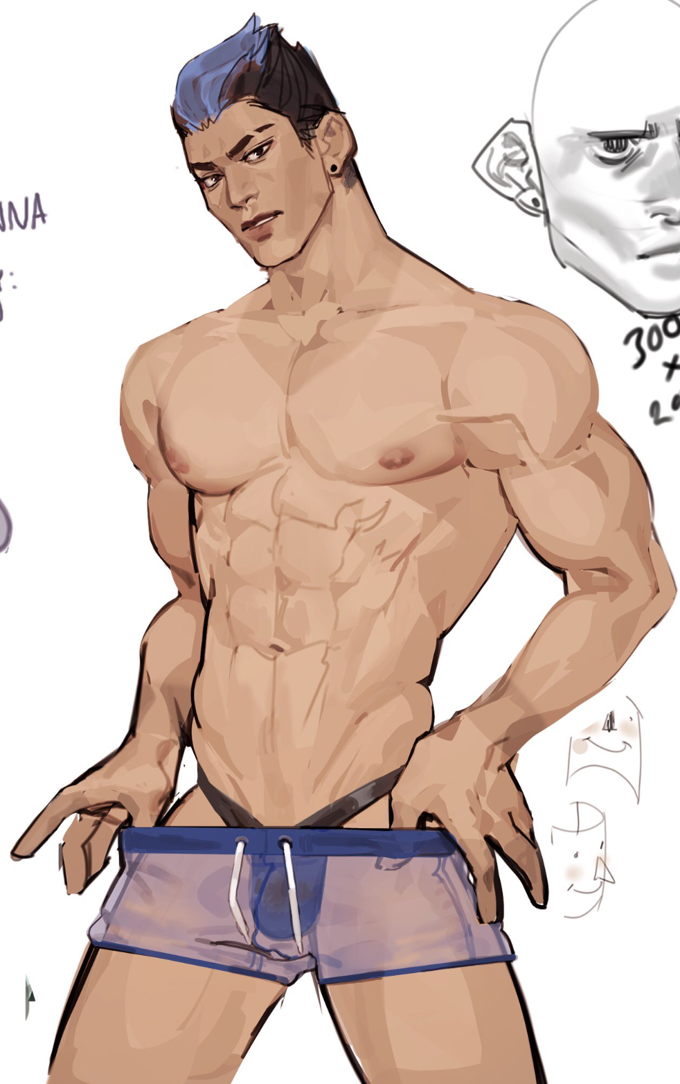 male male_only seansketches solo_male thong valorant yoru_(valorant)