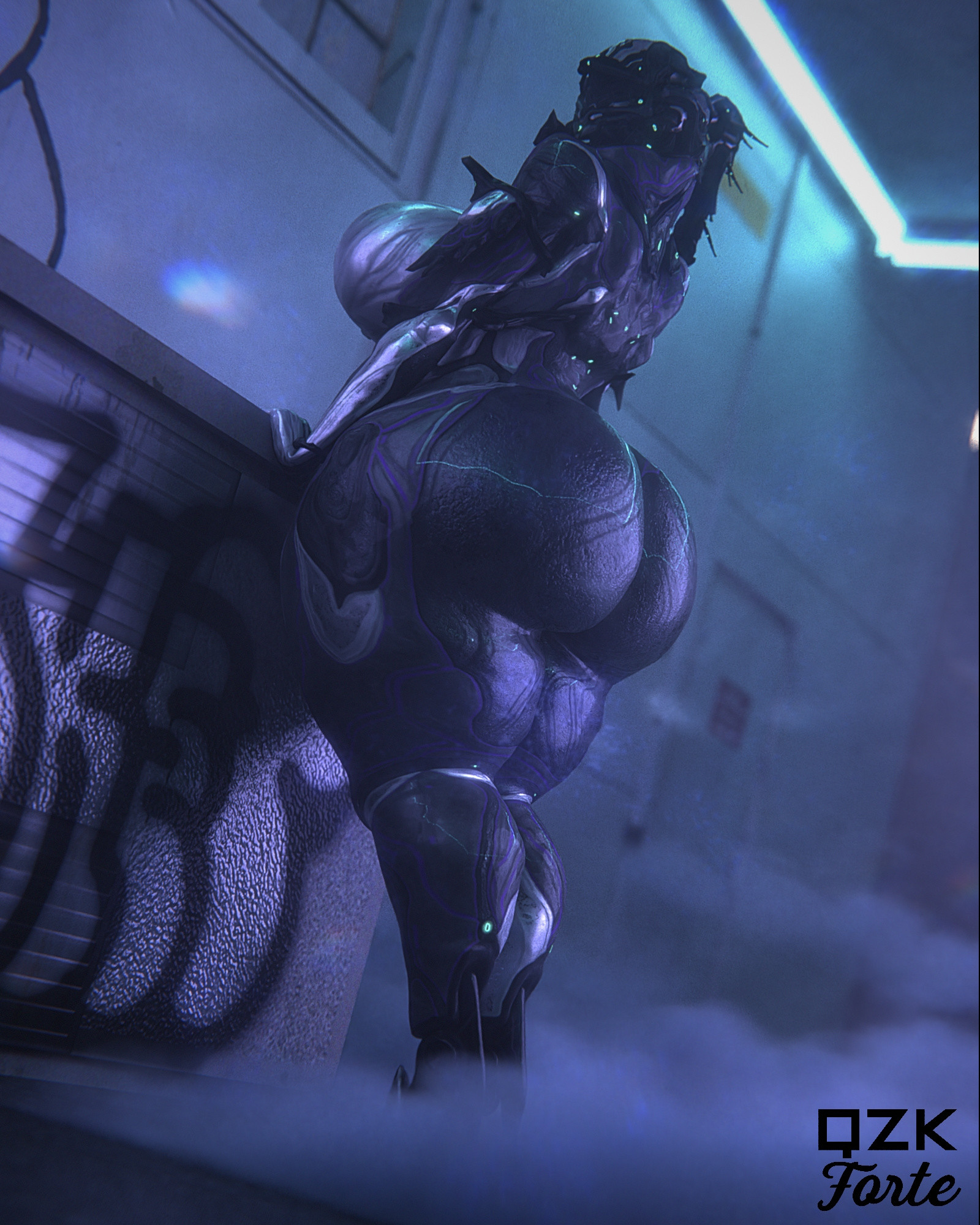 ass, big ass, big breasts, breasts, bubble ass, bubble butt, cleavage, female, huge ass, huge breasts, protea (warframe), qzk forte, tagme, thick thighs, warframe, wide hips
